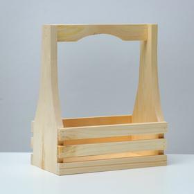 

Кашпо деревянное 25×13,5×29(9) см, с фигурной ручкой, с двойной прорезью