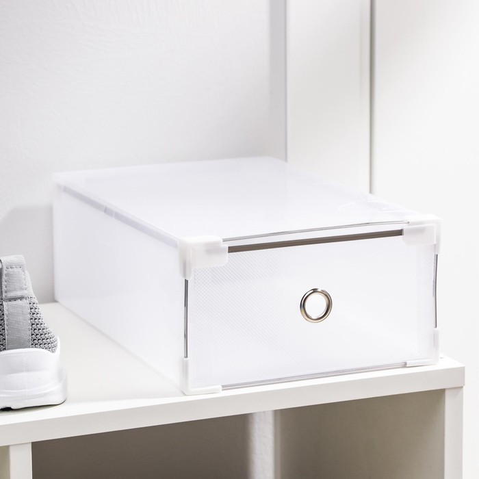 Короб для хранения выдвижной «Моно», 31×20×11 см, цвет белый