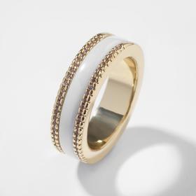 

Кольцо керамика "Инь-Ян" грани, цвет белый в золоте, 17 размер