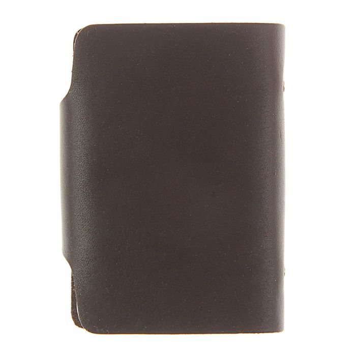 Визитница на кнопке, 1 ряд, 20 листов, цвет коричневый