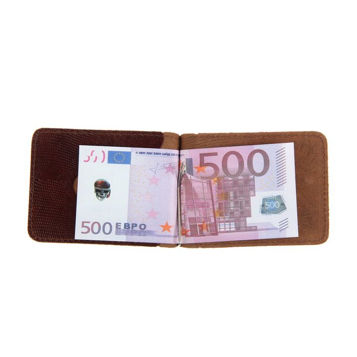 Зажим для купюр, игуана, цвет коричневый