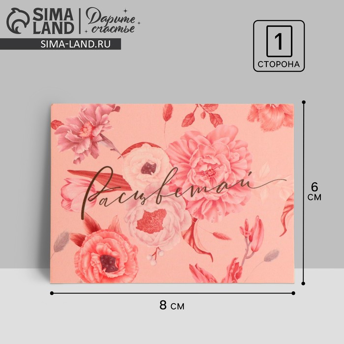 

Открытка-мини «Расцветай», 8 х 6см