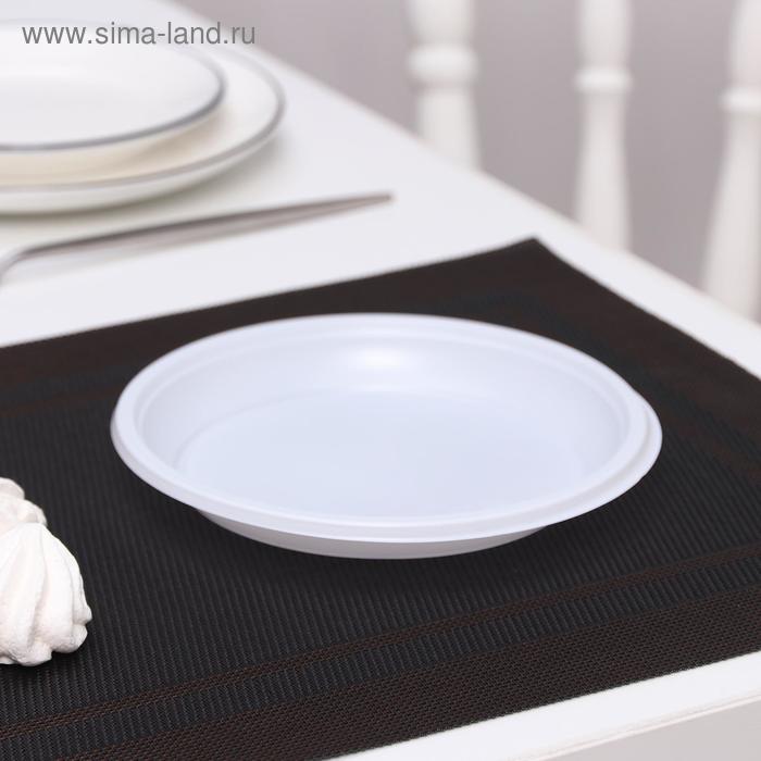Тарелка одноразовая десертная, d=16,7 см, цвет белый
