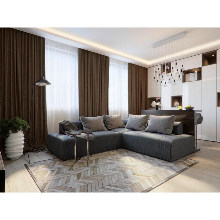 Штора портьерная, размер 200х270 см, блэкаут, лён, цвет коричневый №07