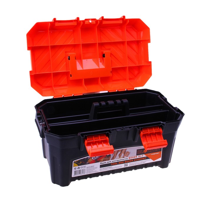 Ящик для инструментов BOXER Economy, цвет черно-оранжевый