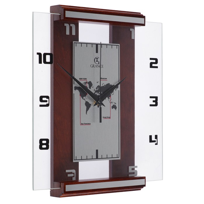 Часы настенные Grance "Карта", цвет орех