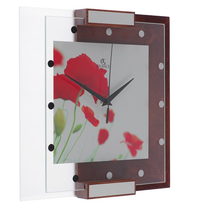 Часы настенные "Grance", маки