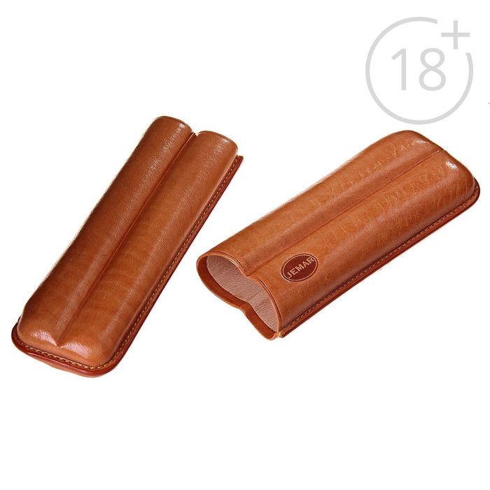 Портсигар светло-коричневый цвета для 2 сигар, d = 1,8 см, 15,5 × 6 × 3,5 см