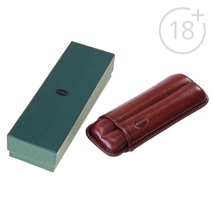 Портсигар темно-коричневый, для 2 сигар, d = 1,8 см