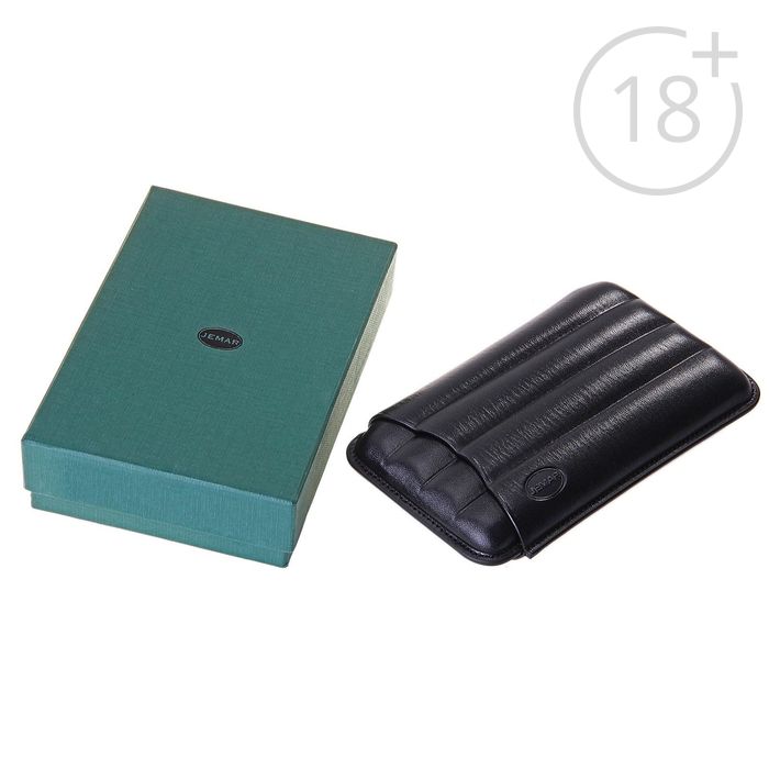 Портсигар черный для 4 сигар d 1,8 см