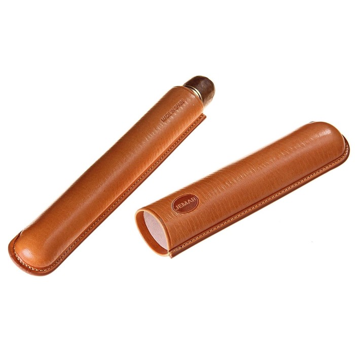 Портсигар светло-коричневого цвета для 1 сигары диаметром 2,1 см, 18,5 × 4 × 4,5 см