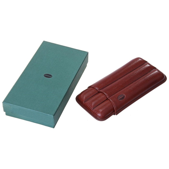 Портсигар темно-коричневый, для 3 сигар, d = 2,4 см