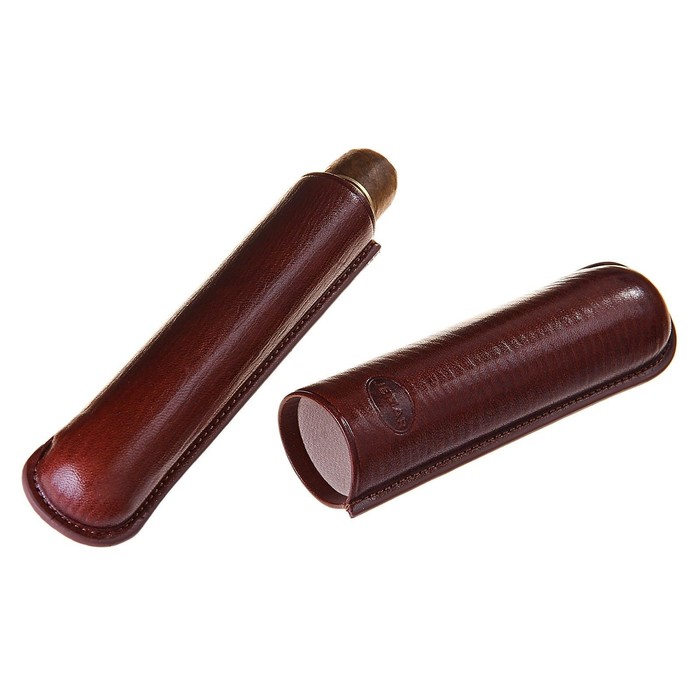 Портсигар темно-коричневый, для 1 сигары, d = 2,1 см, 15,5 × 3,5 × 4,5 см