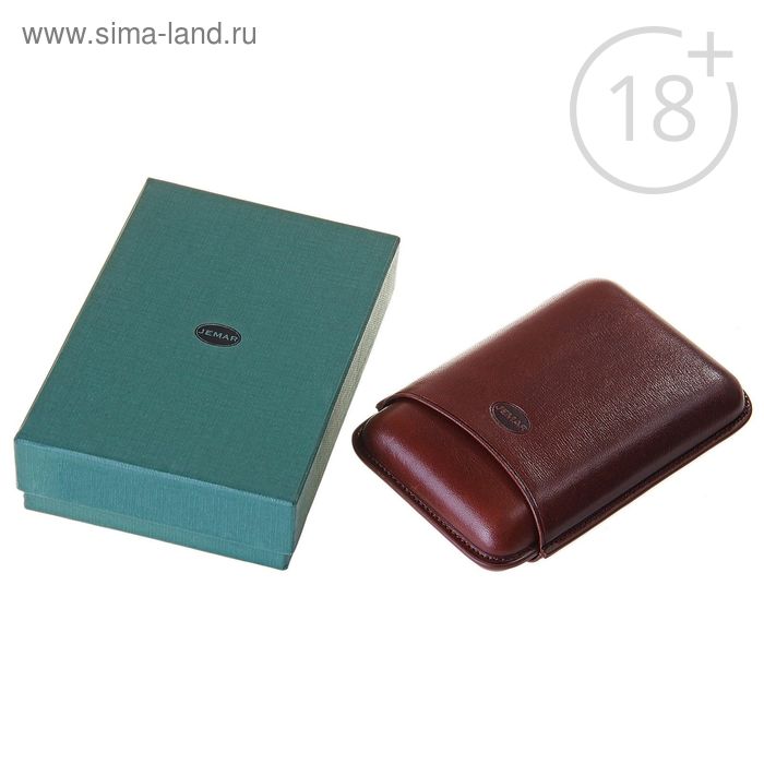 

Портсигар темно-коричневый, для 3 сигар, d = 2,1 см, 14,5 × 10 × 3,5 см