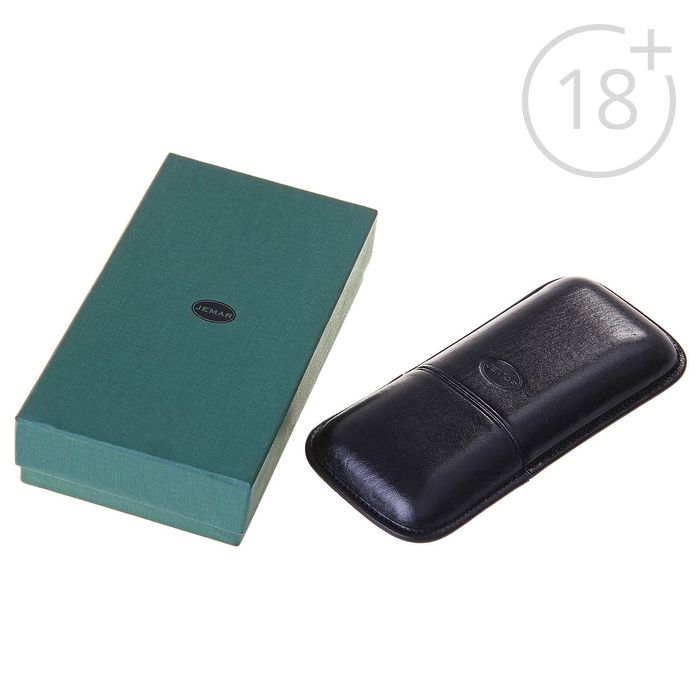 Портсигар черный для 2 сигар d 2,1 см