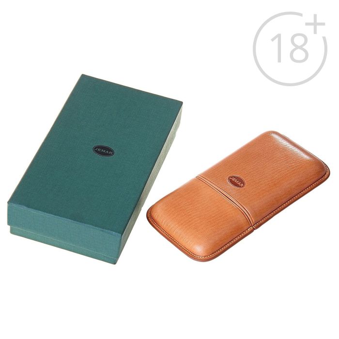 Портсигар светло-коричневый, для 3 сигар, d = 2,1 см