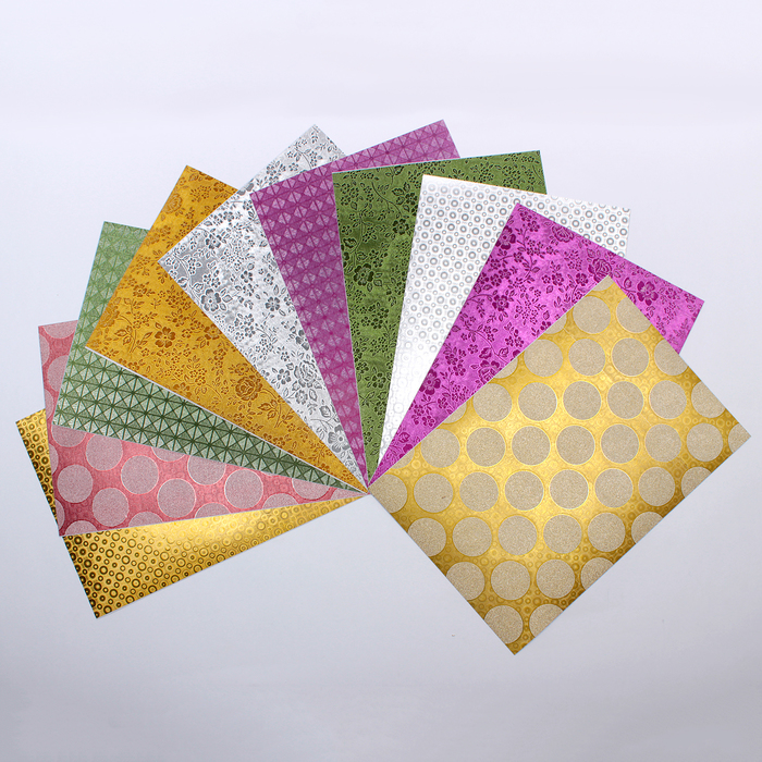 Бумага цветная самоклеящаяся голографическая, А4, 10 листов, 10 цветов, МИКС