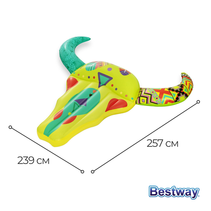 фото Плот надувной для плавания «череп быка», 257 x 239 см, 43401 bestway