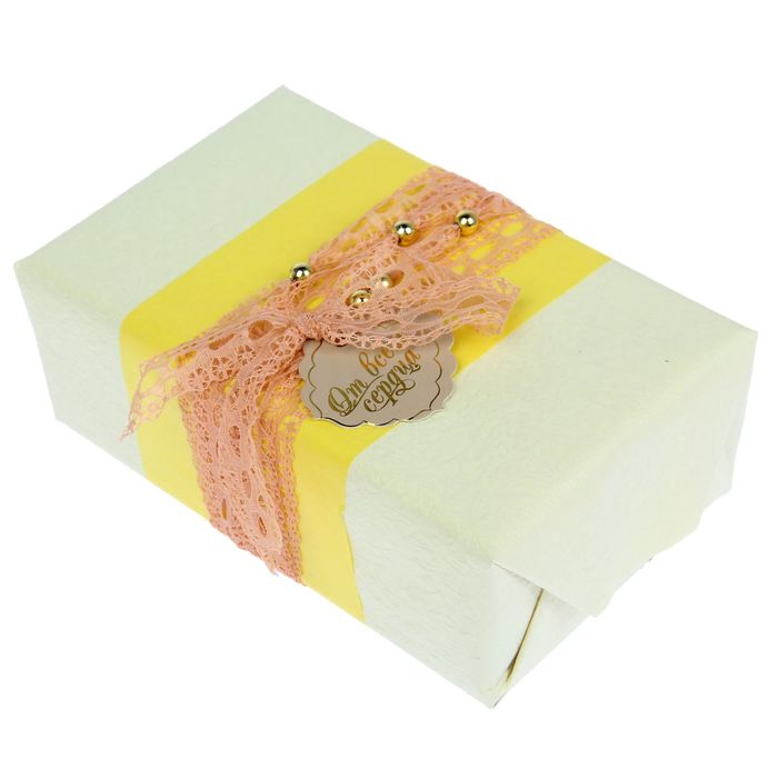 Набор для упаковки подарка "Нежность" (бумага упаковочная+декор)