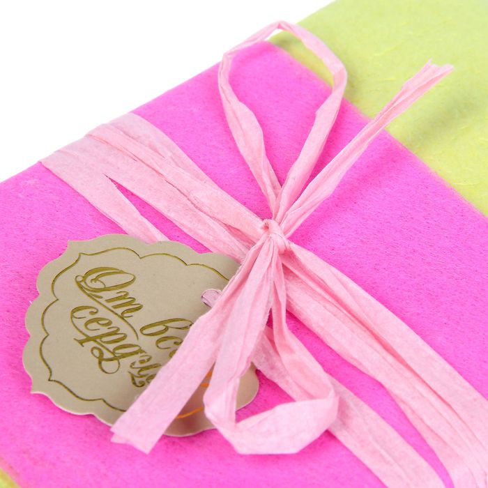 Набор для упаковки подарка "Фукси" (бумага упаковочная+декор)