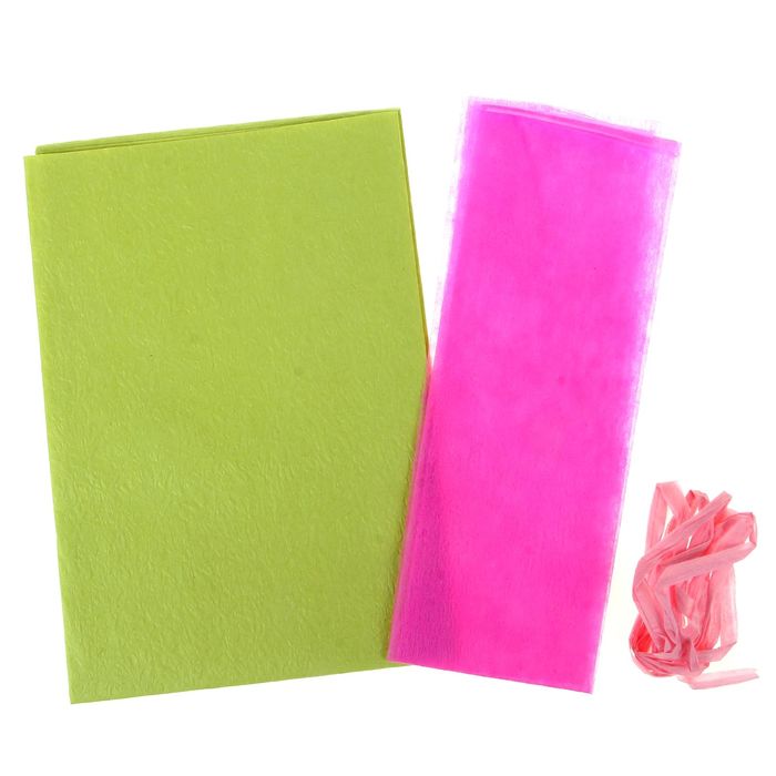 Набор для упаковки подарка "Фукси" (бумага упаковочная+декор)