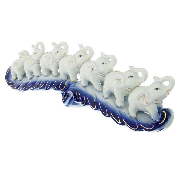 Нэцкэ "Семь слонов на дуге" ажурный