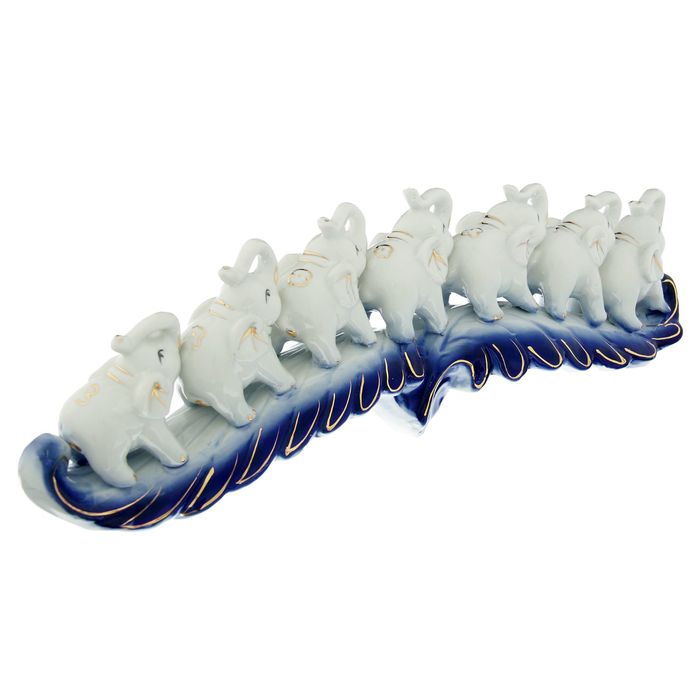 Нэцкэ "Семь слонов на дуге" ажурный