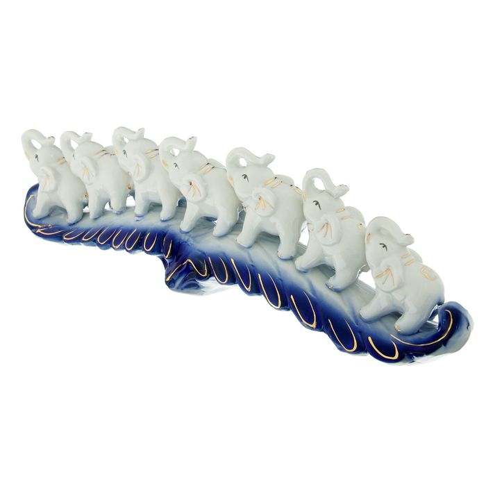 Нэцкэ "Семь слонов на дуге" ажурный