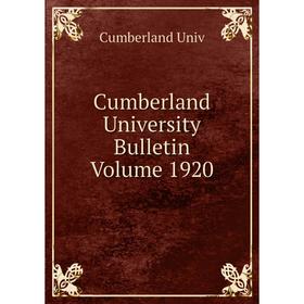 

Книга Cumberland University Bulletin Volume 1920
