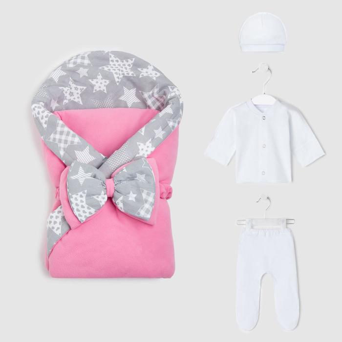 Комплект для новорождённых, цвет розовый, рост 56-62 см