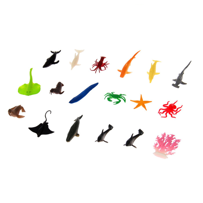 Набор животных "Морские жители", 17 фигурок с аксессуаром