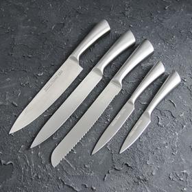 Набор ножей на подставке Lightning, 5 предметов, цвет серебристый от Сима-ленд