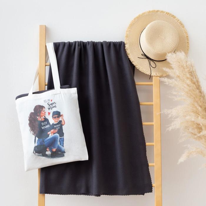 фото Набор lovelife "super mom": сумка-шопер 33*39 см + флисовый плед 150*130 см