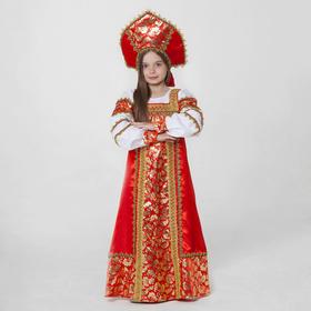 

Русский костюм "Любавушка" платье-сарафан, кокошник, помпоны, р.28 рост 98-104
