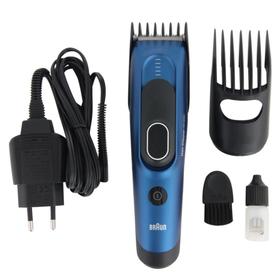 

Машинка для стрижки Braun HC 5030, 3-35 мм, 2 насадки, АКБ, чёрно-синяя
