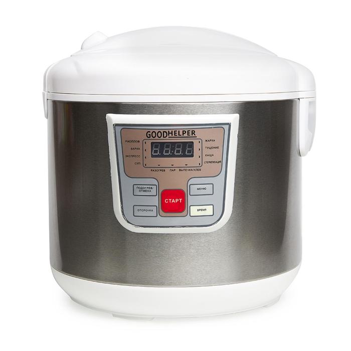 

Мультиварка GOODHELPER MC 5111, 900 Вт, 5 л, 10 программ, антипригарное покрытие, белая