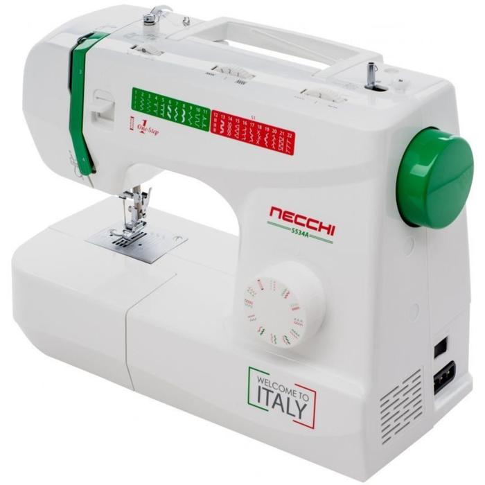 Швейная машина Necchi 5534, 70 Вт, 23 операций, автомат, бело-зелёная