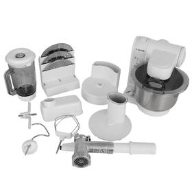 

Кухонная машина Bosch MUM 4875, 600 Вт, 3.9 л, 4 скорости, 9 насадок, белая