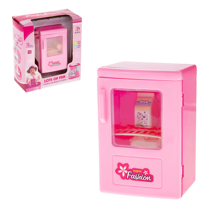 Холодильник с продуктами, со световым эффектом, работает от батареек