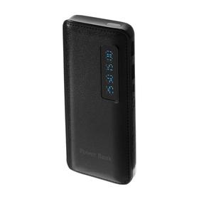 

Внешний аккумулятор LuazON Man, 7500 мАч, 2 USB, 1 А, дисплей, фонарик, чёрный