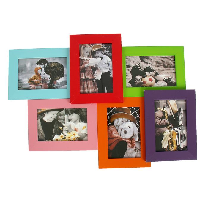 Фоторамка на 6 фото 10x15 см "Цветная"