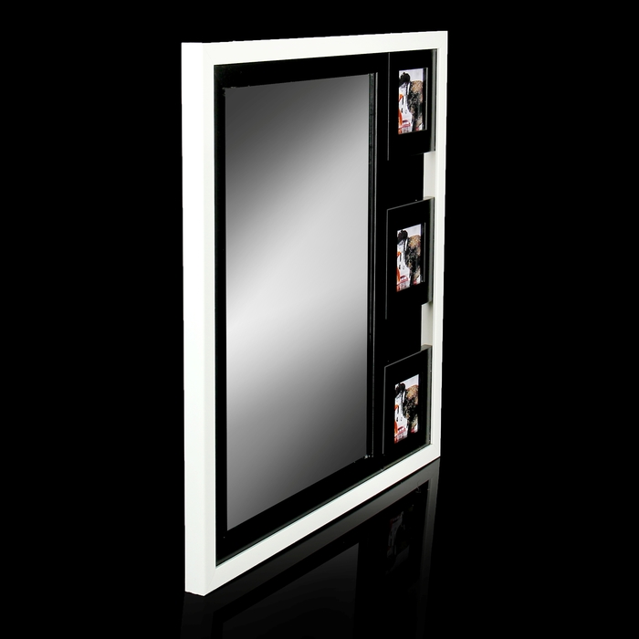 Фоторамка на 3 фото с зеркалом 8х8 см