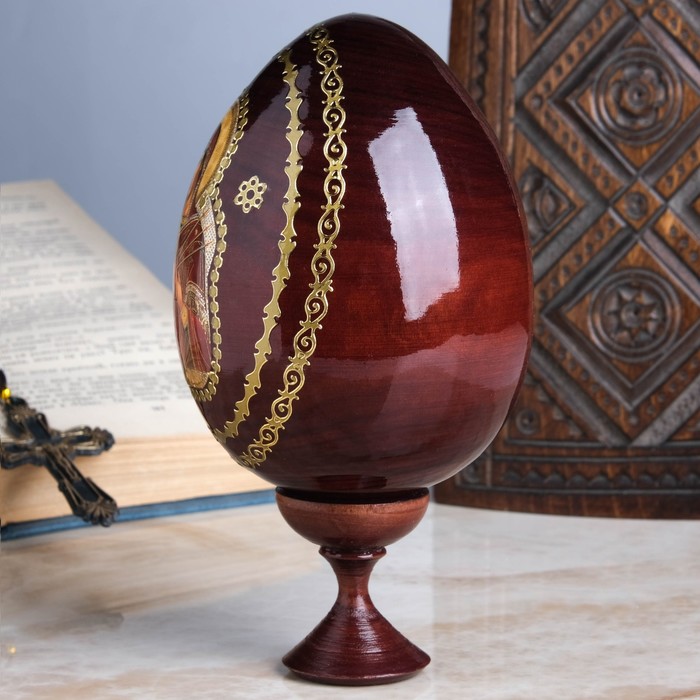 Сувенир Яйцо на подставке икона "Божья Матерь Семистрельная"