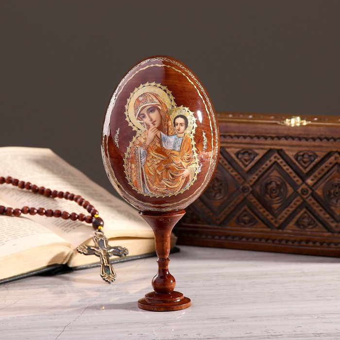 Сувенир Яйцо на подставке икона "Отрада и утешение"
