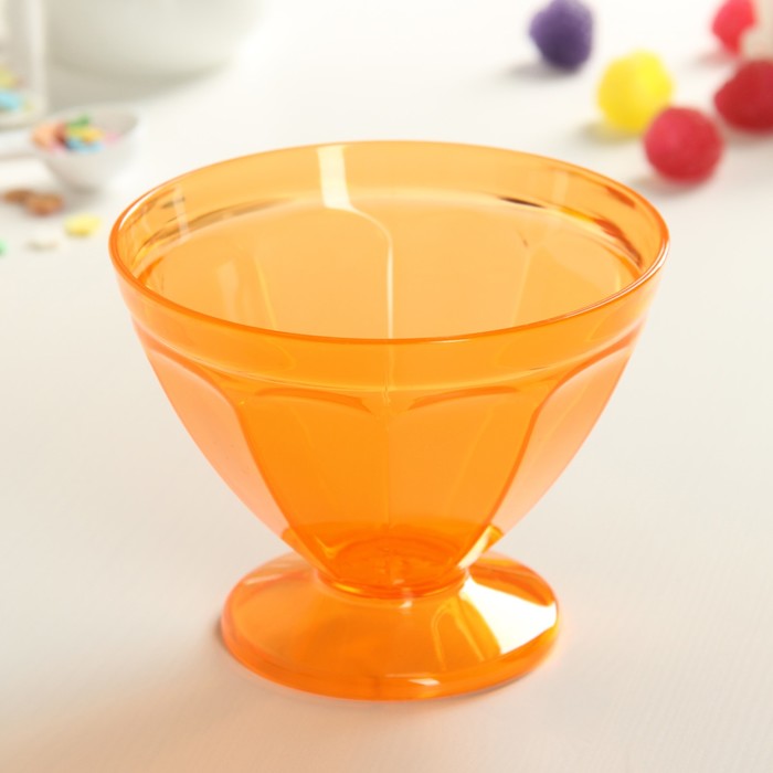 Креманка для мороженого 250 мл "Сладкий лед", цвет оранжевый