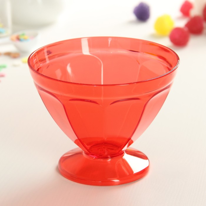 Креманка для мороженого 250 мл "Сладкий лед", цвет красный