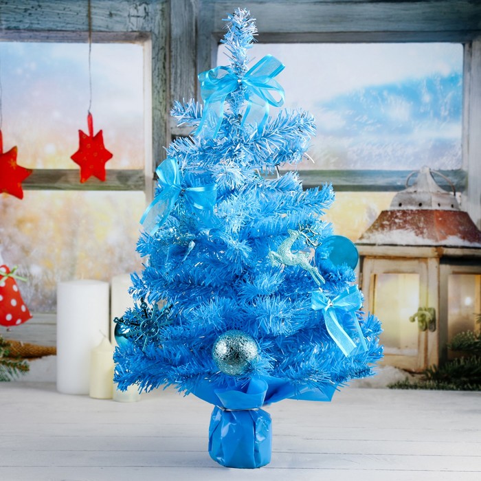 елка декор 50 см бирюза