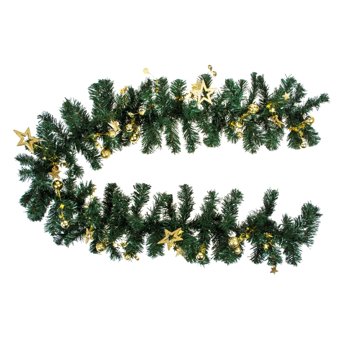 гирлянда елочная звездная 180см длина ветки 11,5см d-4cм иголок