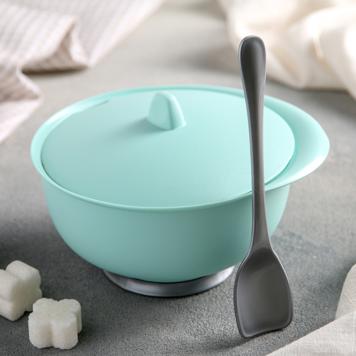 Сахарница с ложкой "Очарование", цвета МИКС