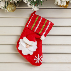 Носок для подарков 'Дед Мороз со снежинкой' 13*8 см Ош
